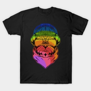 pug dog with headphone T-Shirt